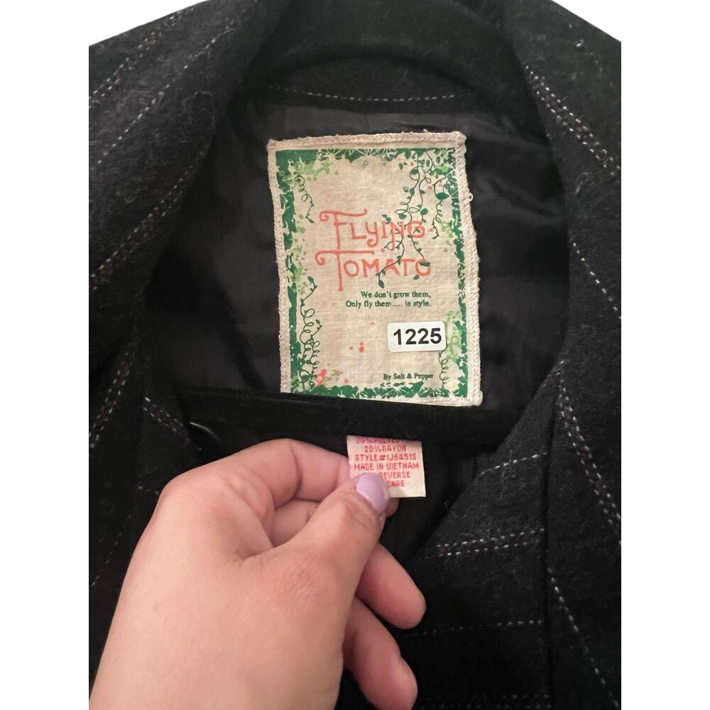 Flying Tomato L wool preppy academia goth coat jacket - Picture 5 of 5